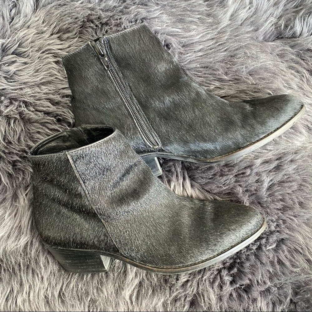L’INTERVALLE Pony Hair Ankle Booties